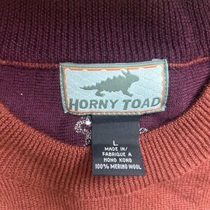 Horny Toad Men's Merino Wool Crewneck Sweater - Rust and Burgundy